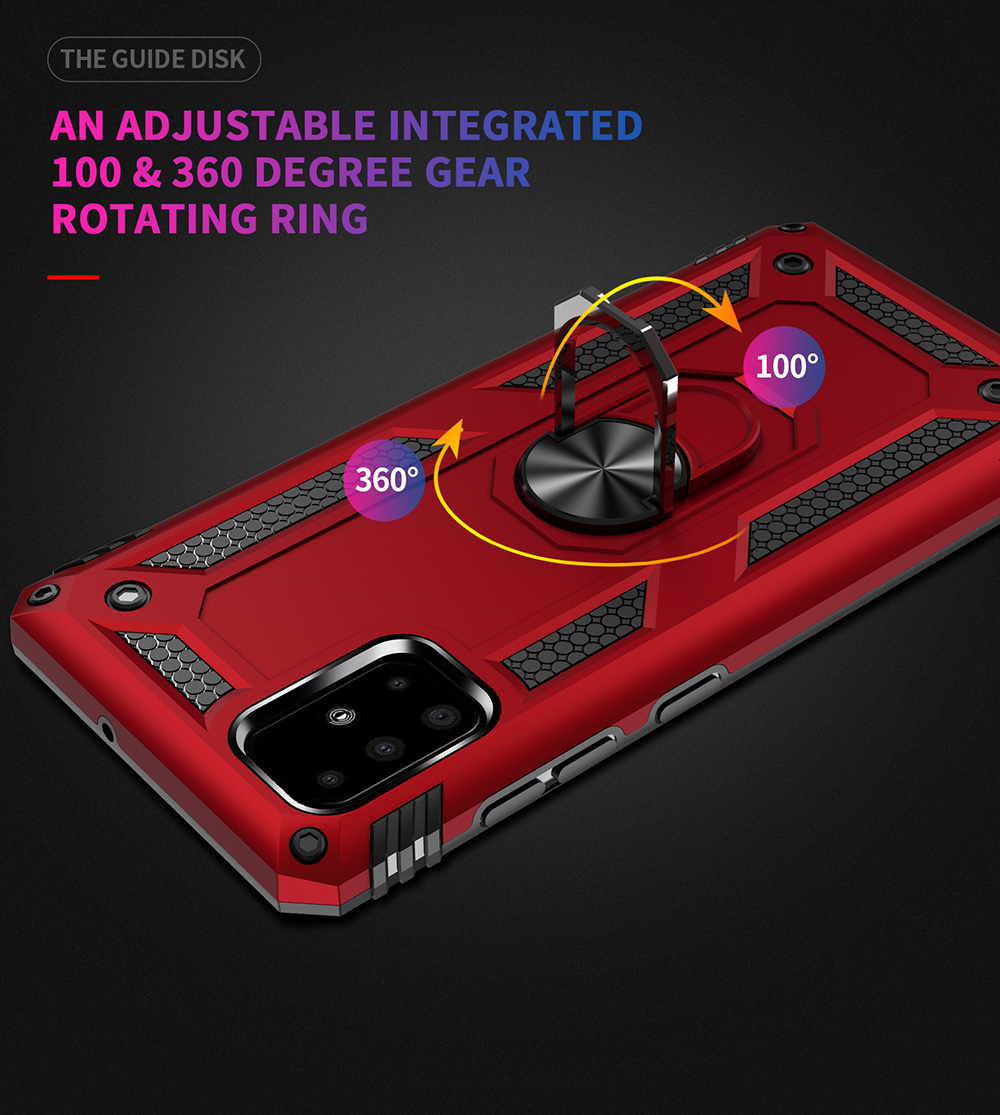 Hybrid PC TPU Kickstand Armour Téléphone Pour Samsung Galaxy A51 - Rouge