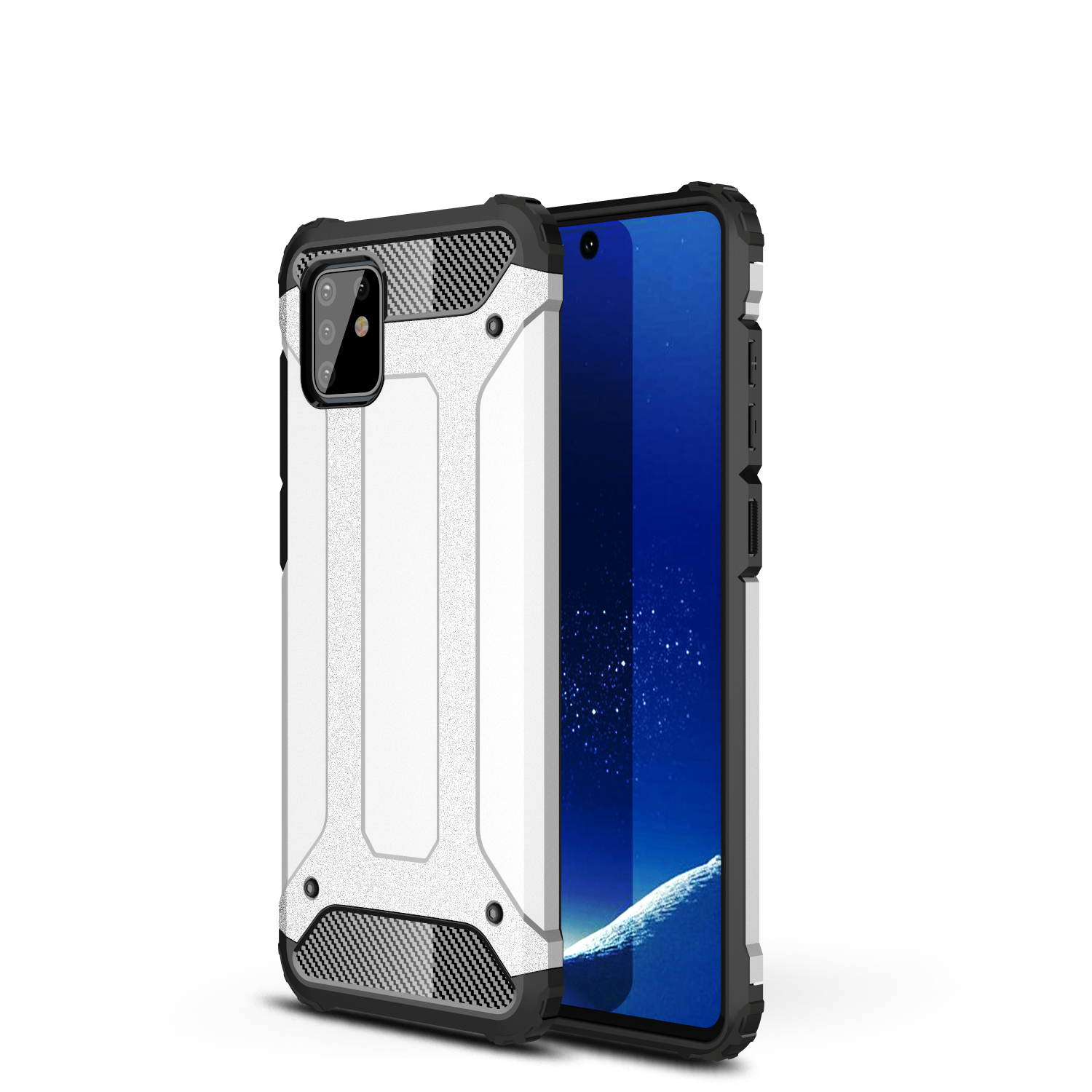 Armor Guard Plastic + TPU Combo Case for Samsung Galaxy A81/Note 10 Lite - Silver-2