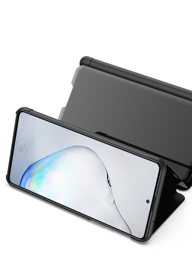 Visualizza il Rivestimento in Pelle Per la Superficie Dello Specchio Placcato Per Finestra Per Samsung Galaxy A81/Note 10 Lite/m60s - Nero