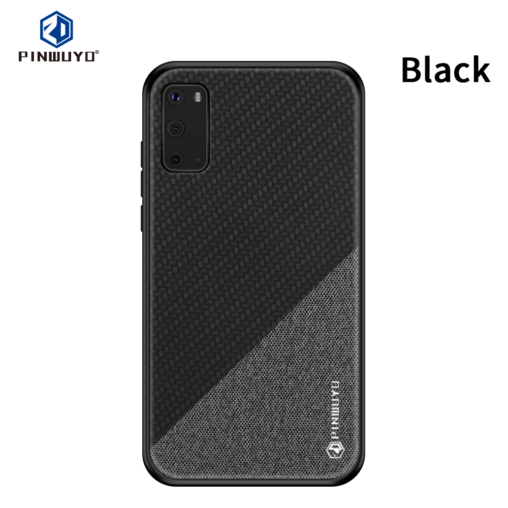 Pinwuyo Honor Series PU Revestido de Couro PC + TPU Caso Híbrido Para Samsung Galaxy S20 4G/S20 5G - Castanho