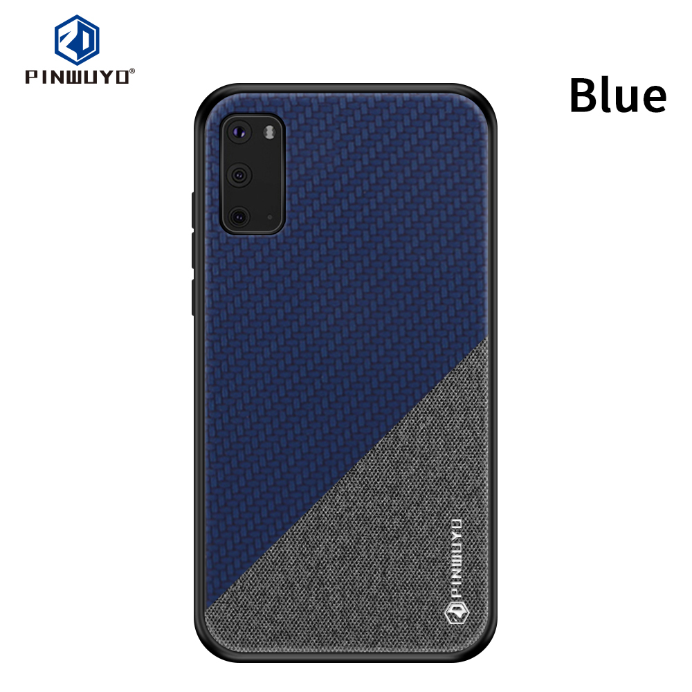 Pinwuyo Honor Series PU Revestido de Couro PC + TPU Caso Híbrido Para Samsung Galaxy S20 4G/S20 5G - Castanho