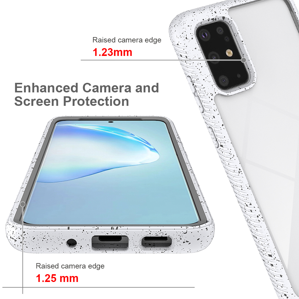 Plastica Stellata Shock Shock+tpu+copertura Ibrida Acrilica Per Samsung Galaxy S20 Plus/S20 Plus 5G - Bianca