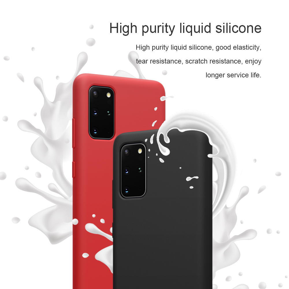 Nillkin Flex Pure Series Liquid Silicone Case Para Samsung Galaxy S20 Plus / S20 Más 5G - Rojo