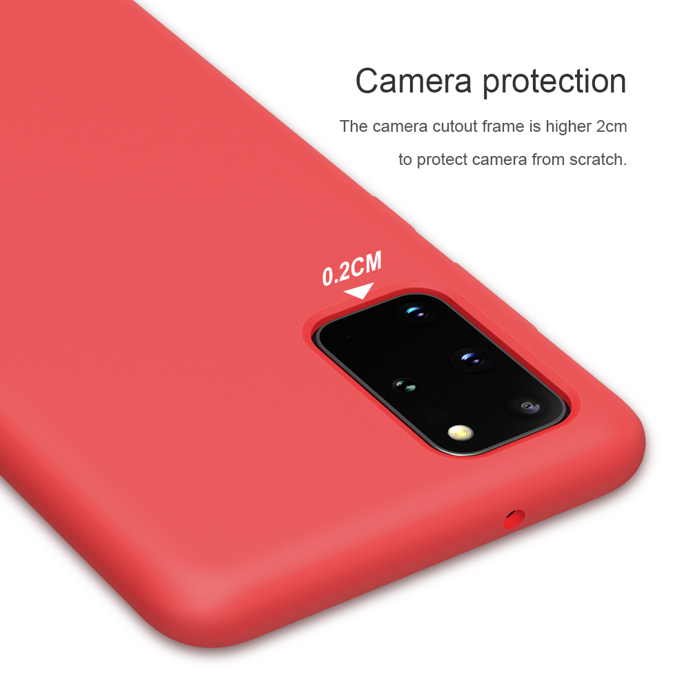 Nillkin Flex Pure Series Liquid Silicone Case Para Samsung Galaxy S20 Plus / S20 Más 5G - Rojo