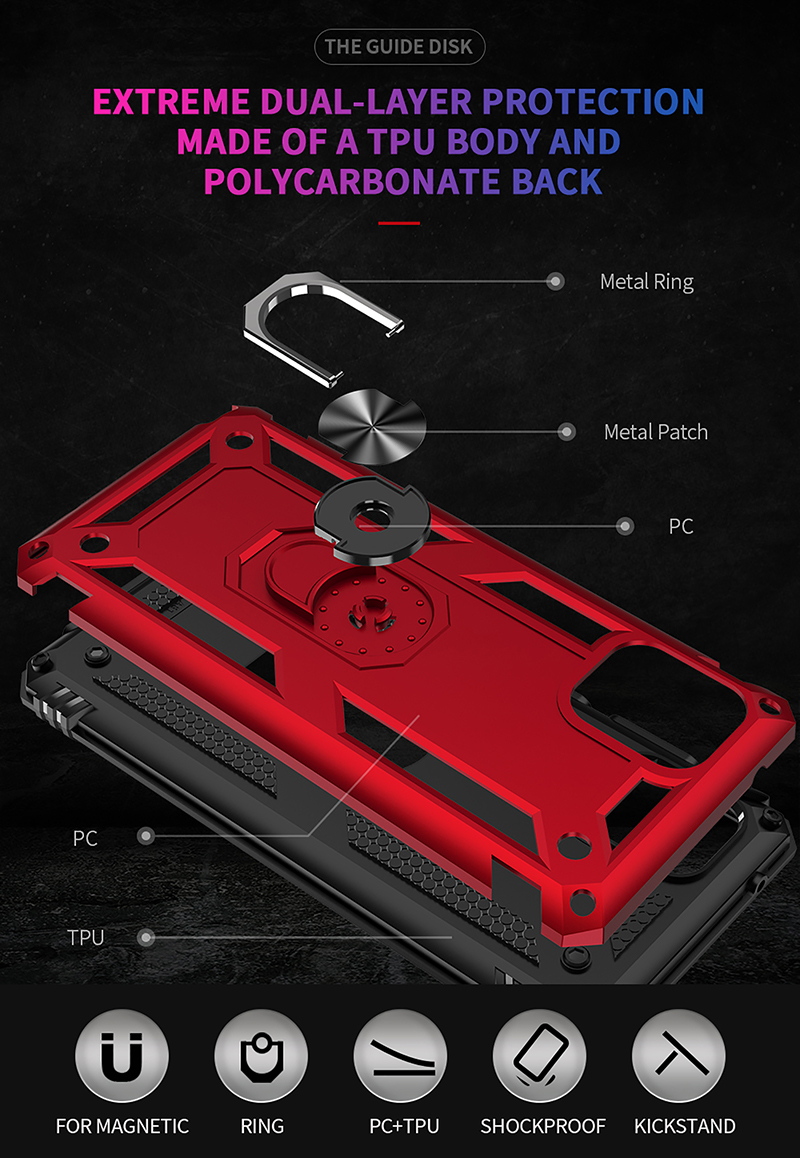 PC TPU Combo Kickstand Armor Handyabdeckung Für Samsung Galaxy A81/Note 10 Lite/M60S - Schwarz