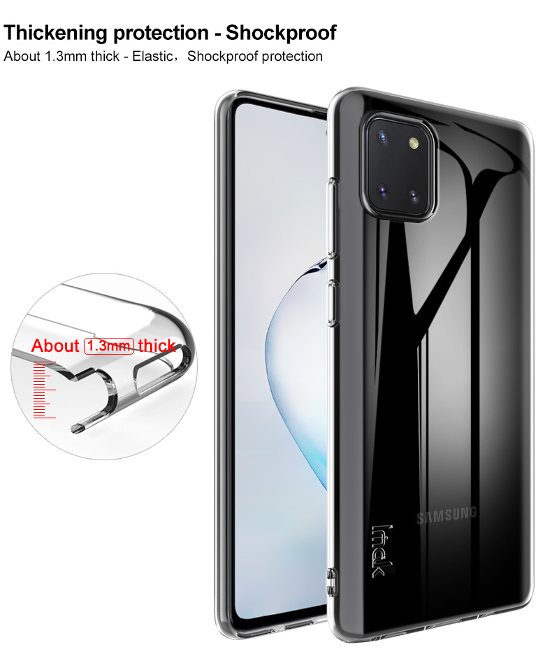 IMAK Soft Case UX-5 Série TPU Clear TPU Capa Para Samsung Galaxy A81/Note 10 Lite/m60s