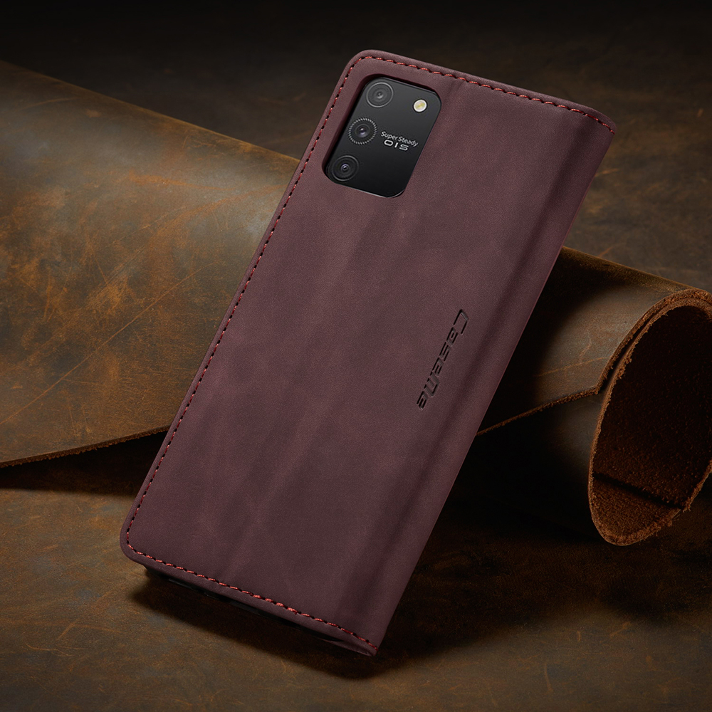 Caseme 013 Serie Flip Wallet Leder Mobile Hülle Für Samsung Galaxy A91/S10 Lite - Schwarz