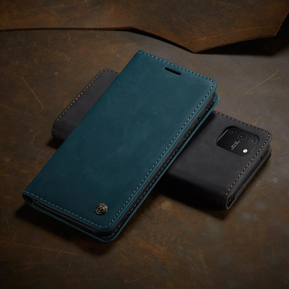 Caseme 013 Serie Flip Wallet Leder Mobile Hülle Für Samsung Galaxy A91/S10 Lite - Schwarz