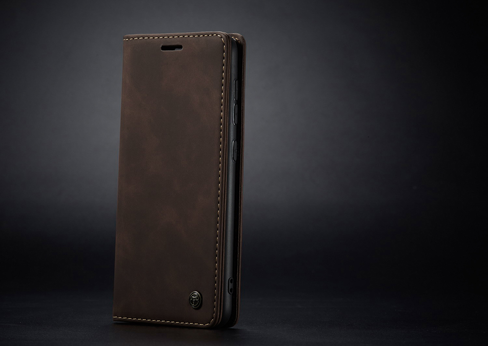 Case di Cuoio Flip Wallet Della Serie Caseme 013 Per Samsung Galaxy A91/S10 Lite - Nero