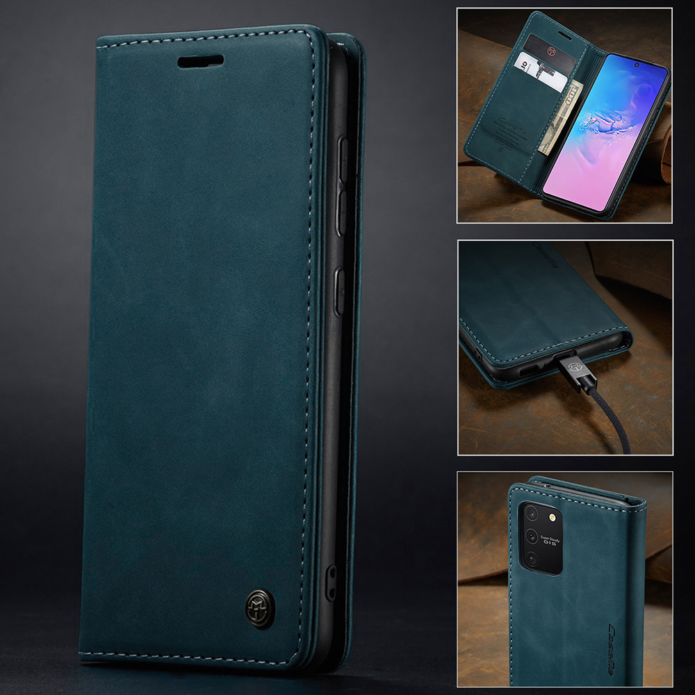 Caseme 013 Série Flip Wallet Leather Mobile Case Para Samsung Galaxy A91/S10 Lite - Preto