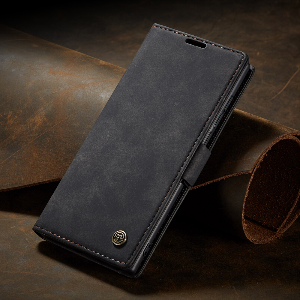 Série Caseme 013 Série Auto-absorbed Leather Flip Cover Pour Samsung Galaxy A81 / Note 10 Lite - le Noir