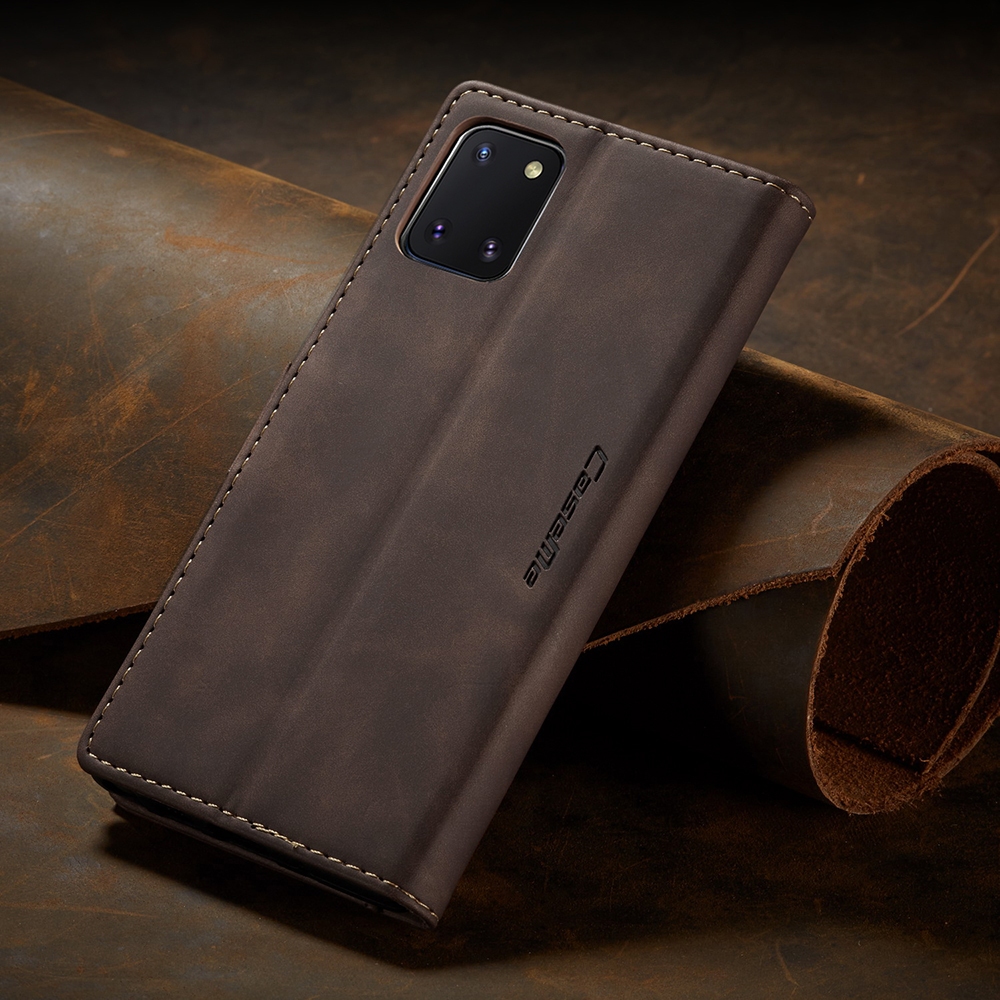 Série Caseme 013 Série Auto-absorbed Leather Flip Cover Pour Samsung Galaxy A81 / Note 10 Lite - le Noir