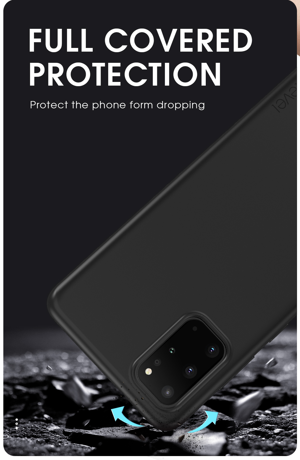 Serie X-level Guardian Cubierta de la Caja Del Teléfono Matte TPU Para Samsung Galaxy S20 Plus / S20 Más 5G - Negro