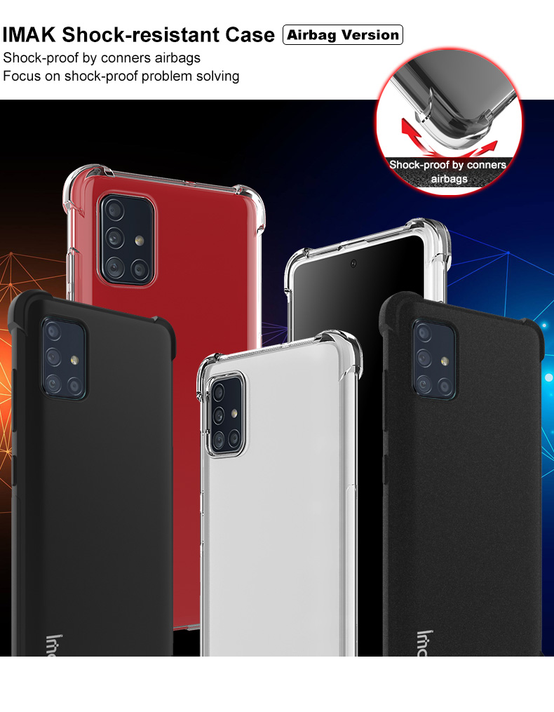 Copertina Telefonica IMAK Anti-drop TPU Con Film Protettivo Per lo Schermo Per Samsung Galaxy A71 - Nero Metallico