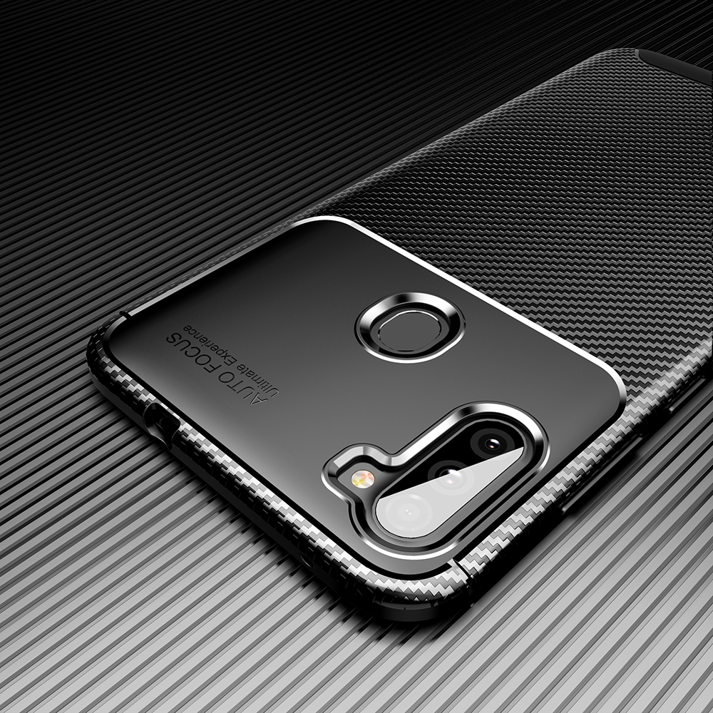 Drop Resistente Kohlefaser -textur Soft TPU Back -hülle Für Samsung Galaxy A11 (US -version) - Schwarz