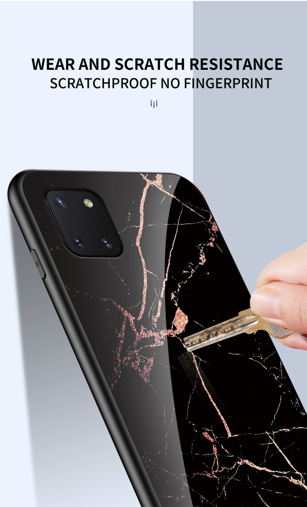 Coperchio Telefonico TPU Per Vetro Temperato di Grano in Marmo Per Samsung Galaxy A81/Note 10 Lite - Smeraldo