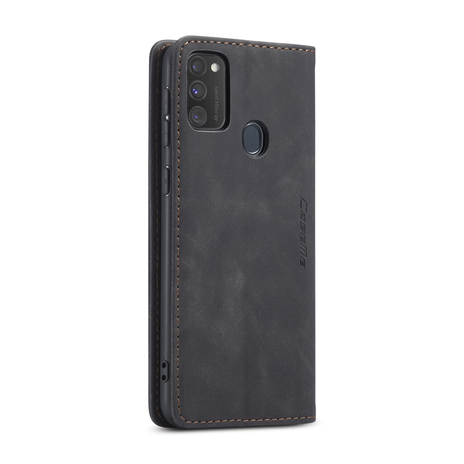 CASEME 013 SERIE PELLE AUSSORTA AUTOMATORE CON GUSTO DEL PORTAFOGLIO PER SAMSUNG GALAXY M30S / M21 - Nero