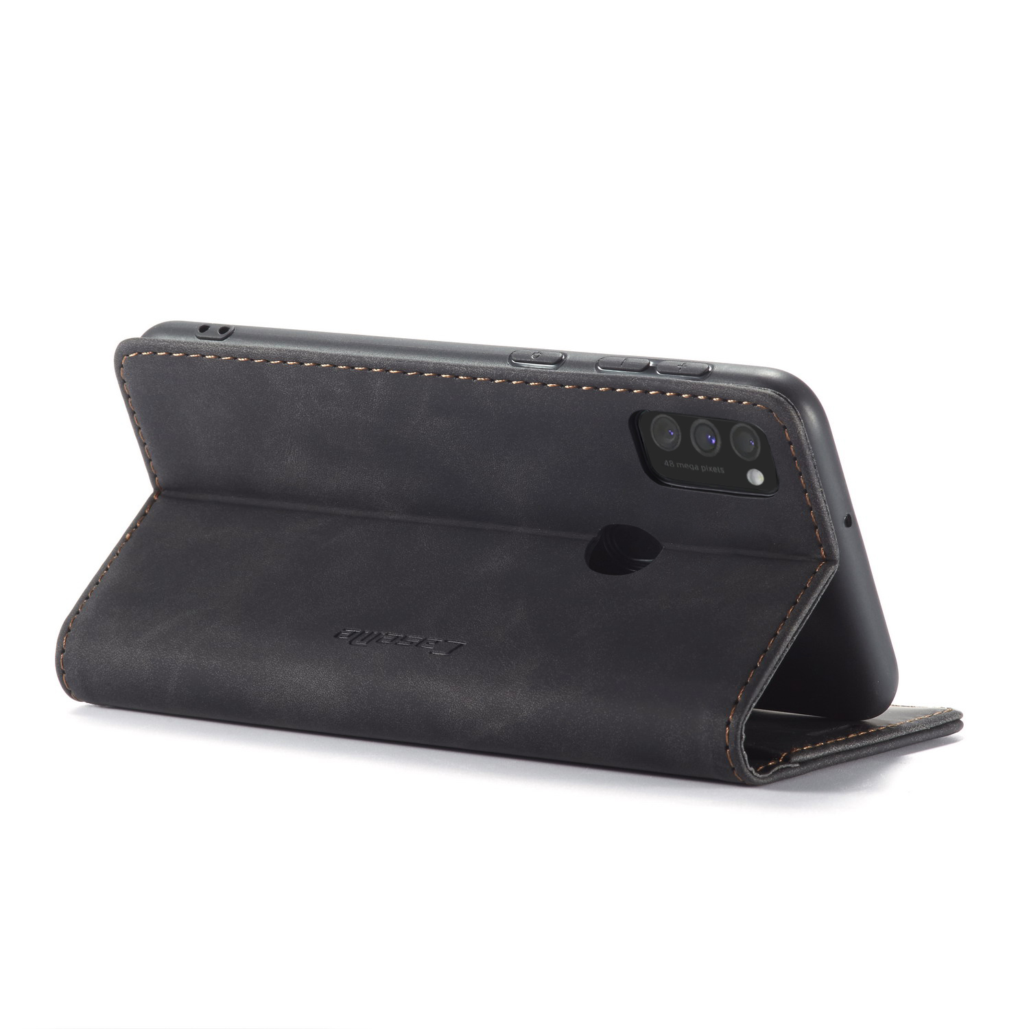 CASEME 013 SERIE PELLE AUSSORTA AUTOMATORE CON GUSTO DEL PORTAFOGLIO PER SAMSUNG GALAXY M30S / M21 - Nero