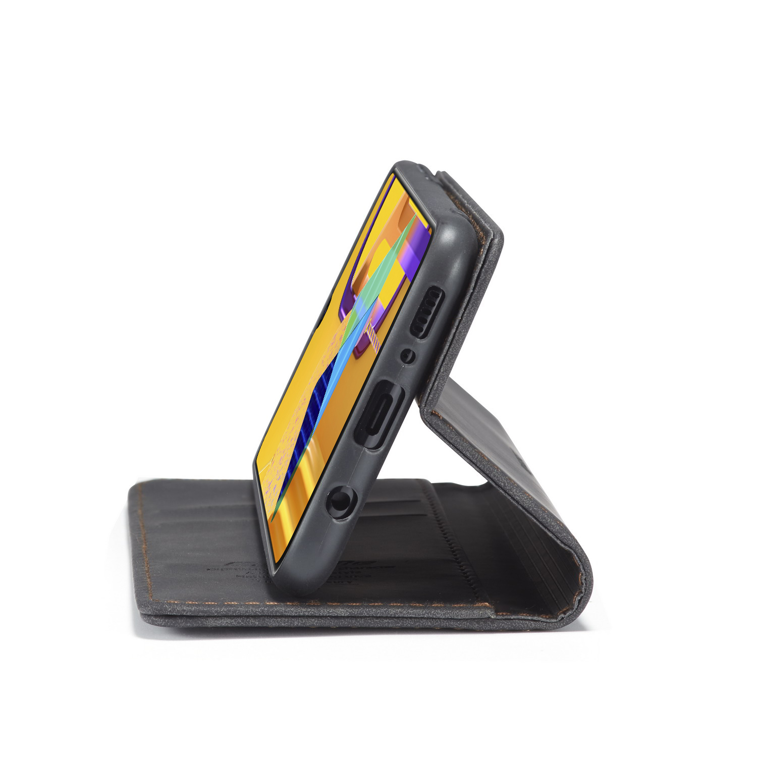 CASEME 013 Series Auto-absorbed Leather with Wallet Shell for Samsung Galaxy M30s/M21 - Black-14