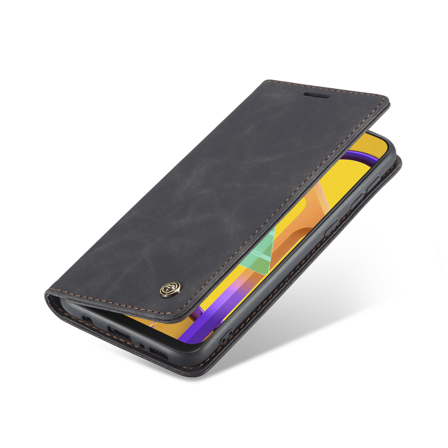 CASEME 013 Series Auto-absorbed Leather with Wallet Shell for Samsung Galaxy M30s/M21  - Black-15