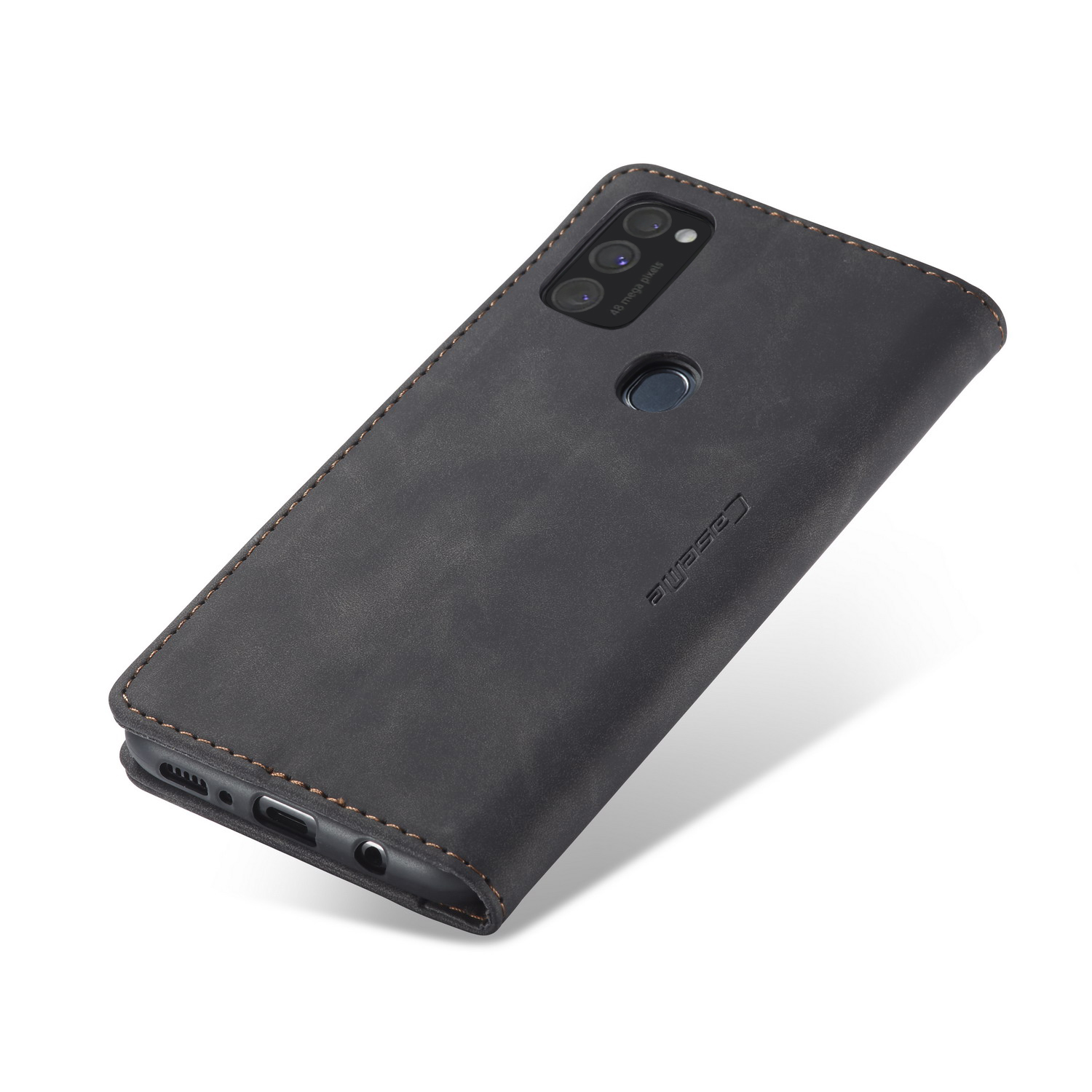 CASEME 013 Series Auto-absorbed Leather with Wallet Shell for Samsung Galaxy M30s/M21 - Black-16