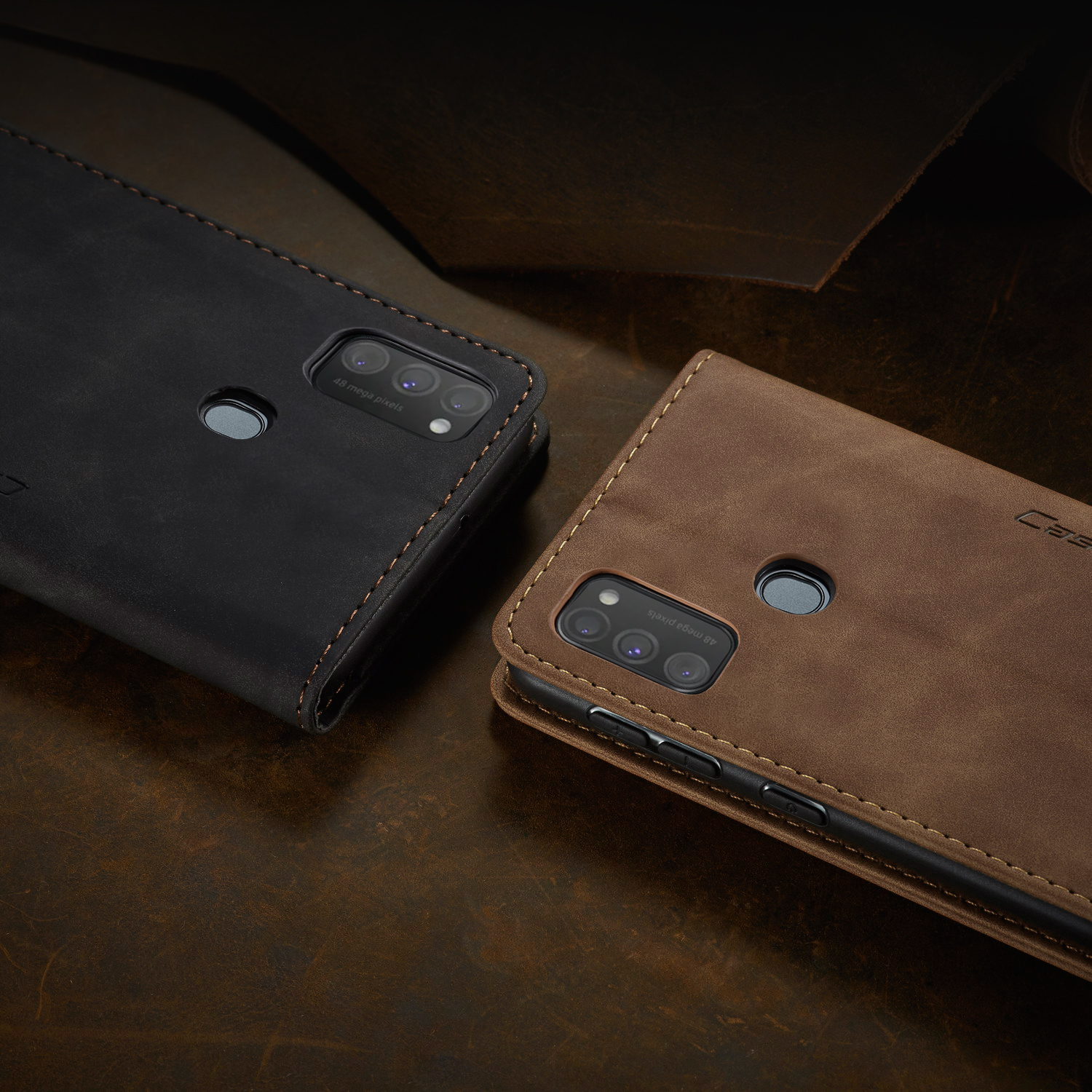 CASEME 013 Series Auto-absorbed Leather with Wallet Shell for Samsung Galaxy M30s/M21 - Black-28