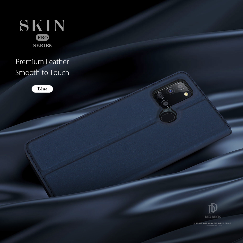 Dux Ducis Skin Pro Series Folio Flip Leder Hülle Mit Kartensteckplatz Für Samsung Galaxy A21s - Schwarz