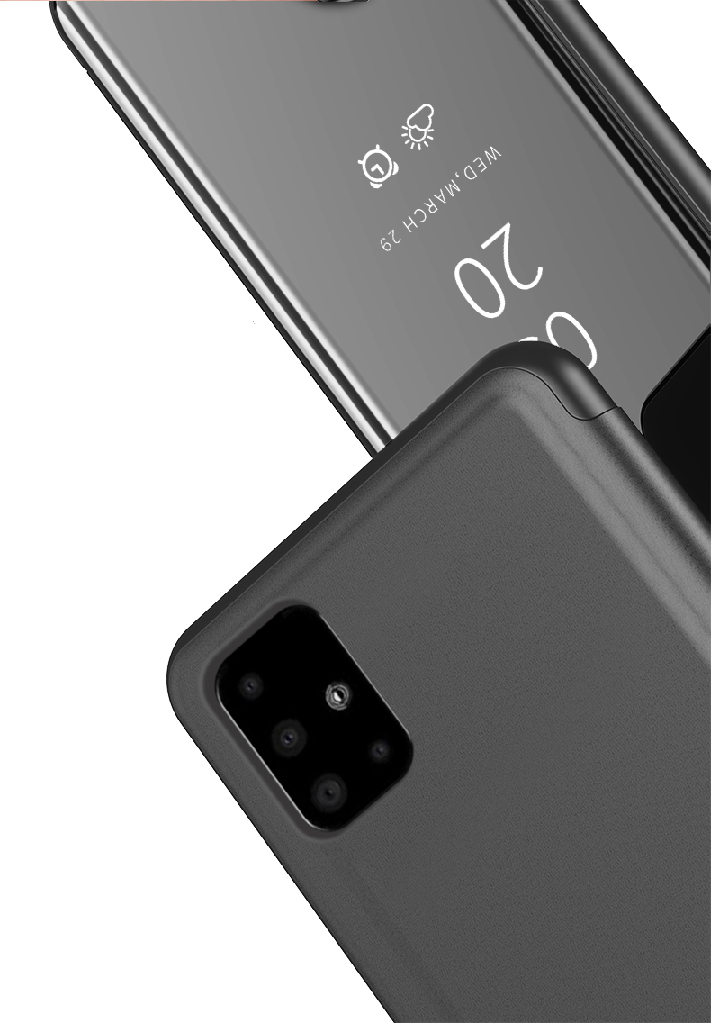 Voir La Vitrine Plateforme De La Fenêtre Coque En Cuir De Surface Pour Samsung Galaxy A51 5G SM-A516 - Noir