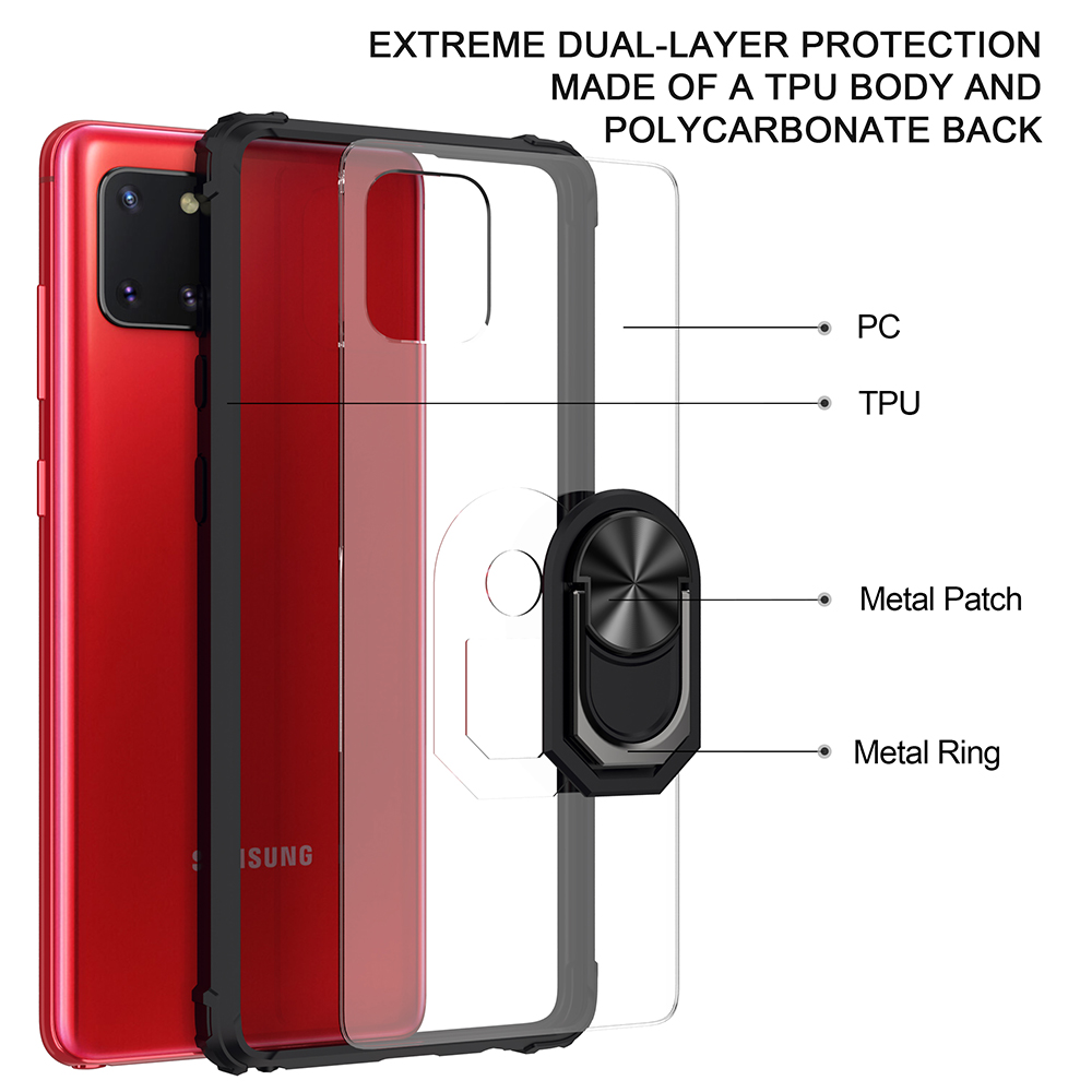 Funda Para Teléfono Híbrida De Acrílico Acrílico Acrílico TPU Para Samsung Galaxy A81 / NOTA 10 LITE - Negro