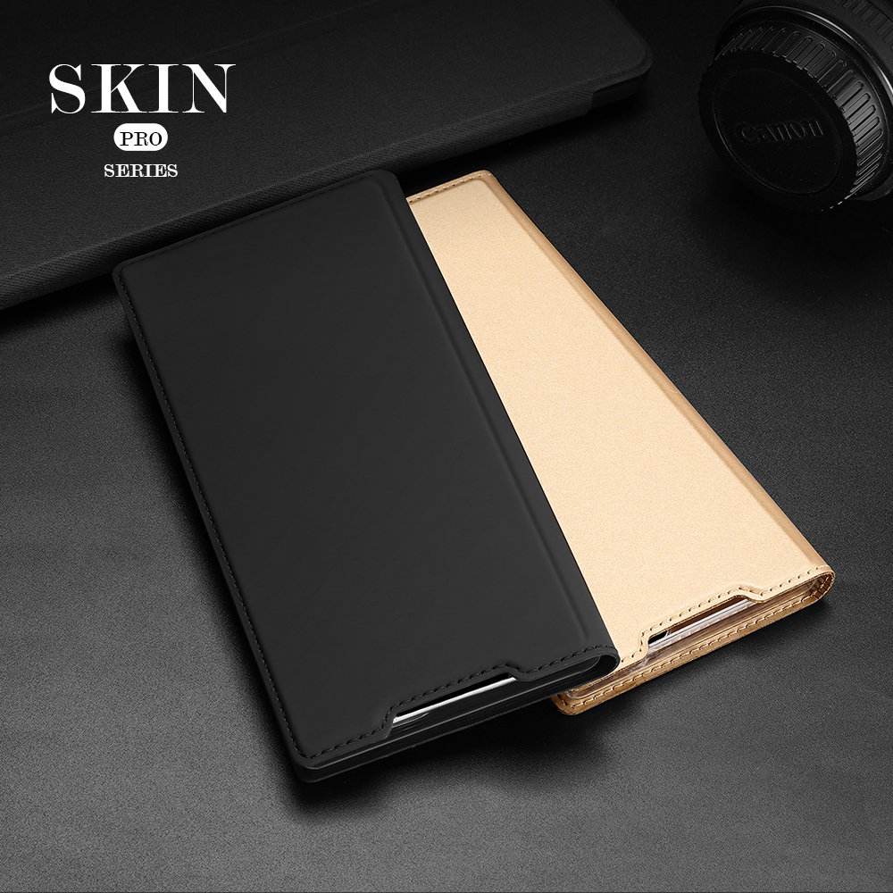 Dux Ducis Skin Pro Series Delicate Hand Heave Leth Case Con Slot Per Carte e Mettiti Per Samsung Galaxy Note20 Ultra / Note20 Ultra 5G - Nero