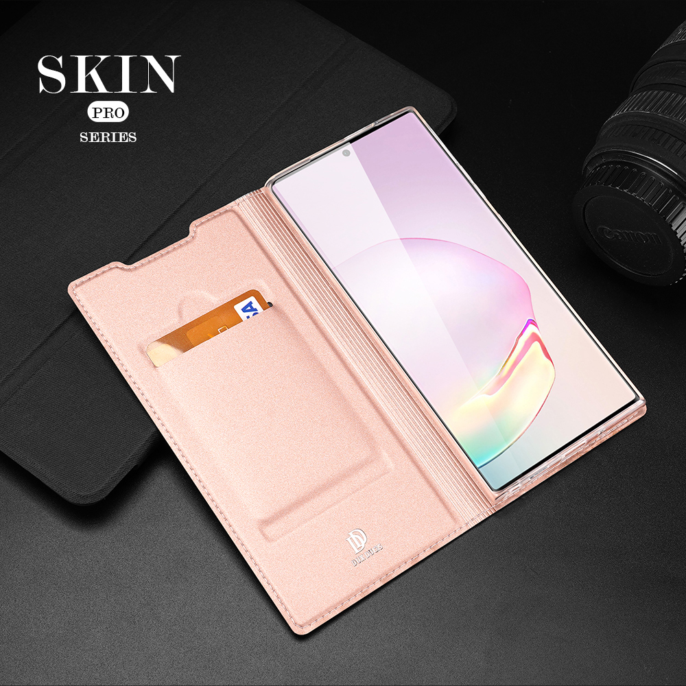 Dux Ducis Skin Pro Series Деликатный Кожаный Корпус с Картами и Подставкой Для Samsung Galaxy Note20 Ultra / Примечание20 Ultra 5G - Черный