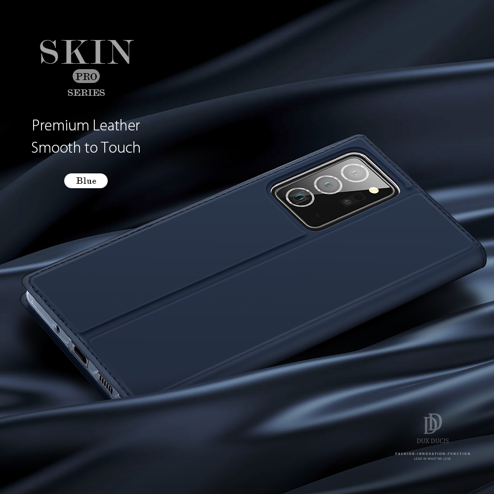 Dux Ducis Skin Pro Série Delicada Hand Feeling Leather Case Com Slot de Cartão e Suporte Para Samsung Galaxy Note20 Ultra / Note20 Ultra 5G - Preto