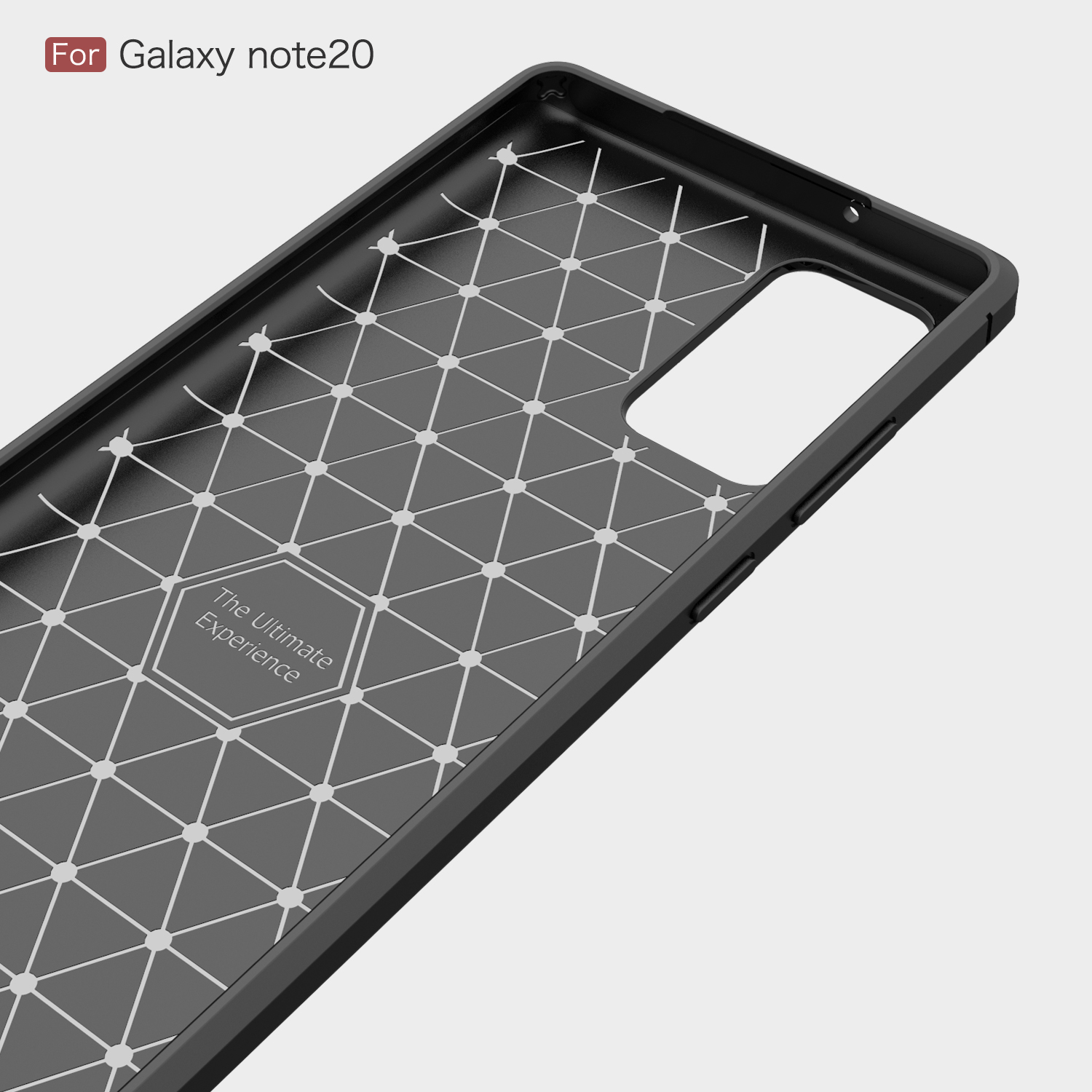 Caixa de Celular TPU Escovada de Fibra de Carbono Para Samsung Galaxy Note 20/nota 20 5G - Preto