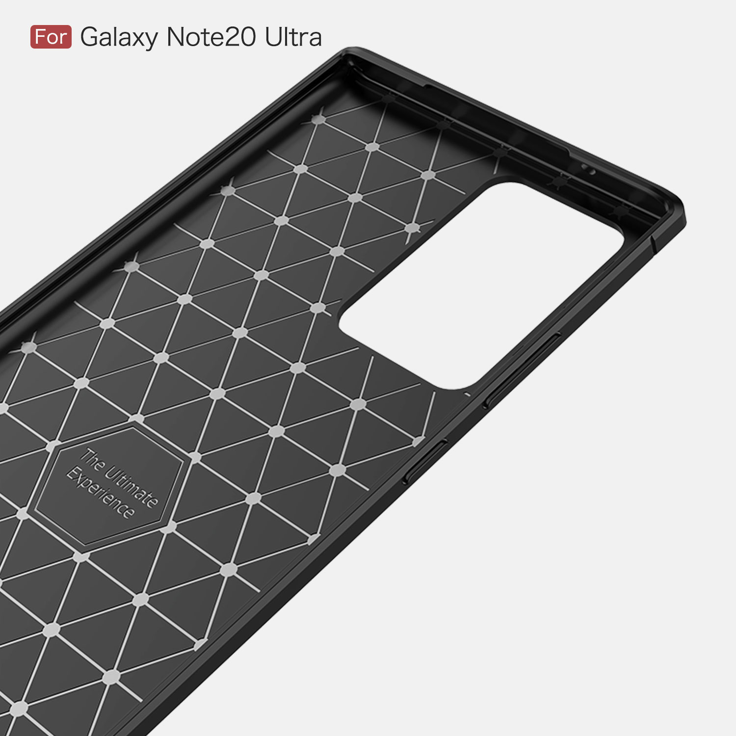 Custodia TPU Spazzolata in Fibra di Carbonio Per Samsung Galaxy Note 20 Ultra / Nota 20 Ultra 5G - Nero