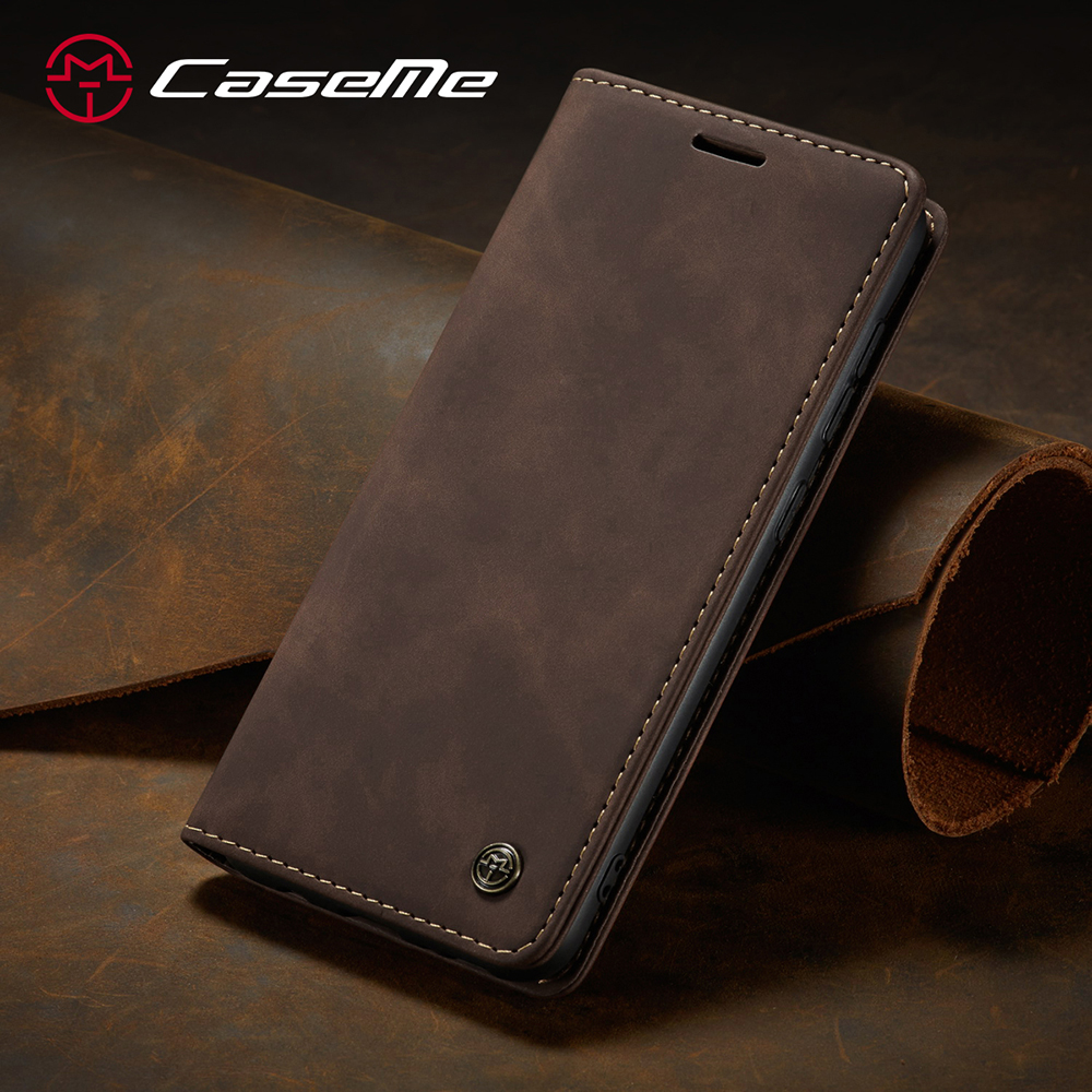 Caseme 013 Serie Auto-absorbierte Einfache Lederflip-abdeckung Für Samsung Galaxy A31 - Schwarz