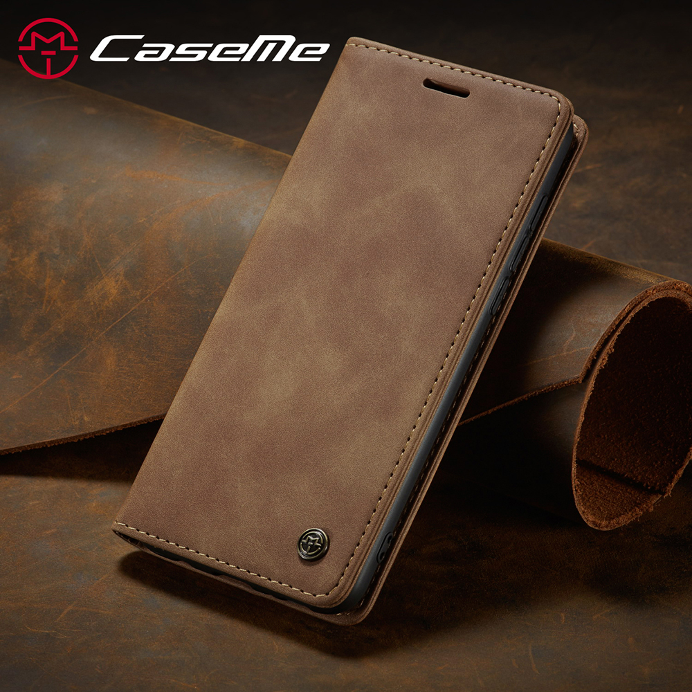 Caseme 013 Serie Auto-absorbierte Einfache Lederflip-abdeckung Für Samsung Galaxy A31 - Schwarz