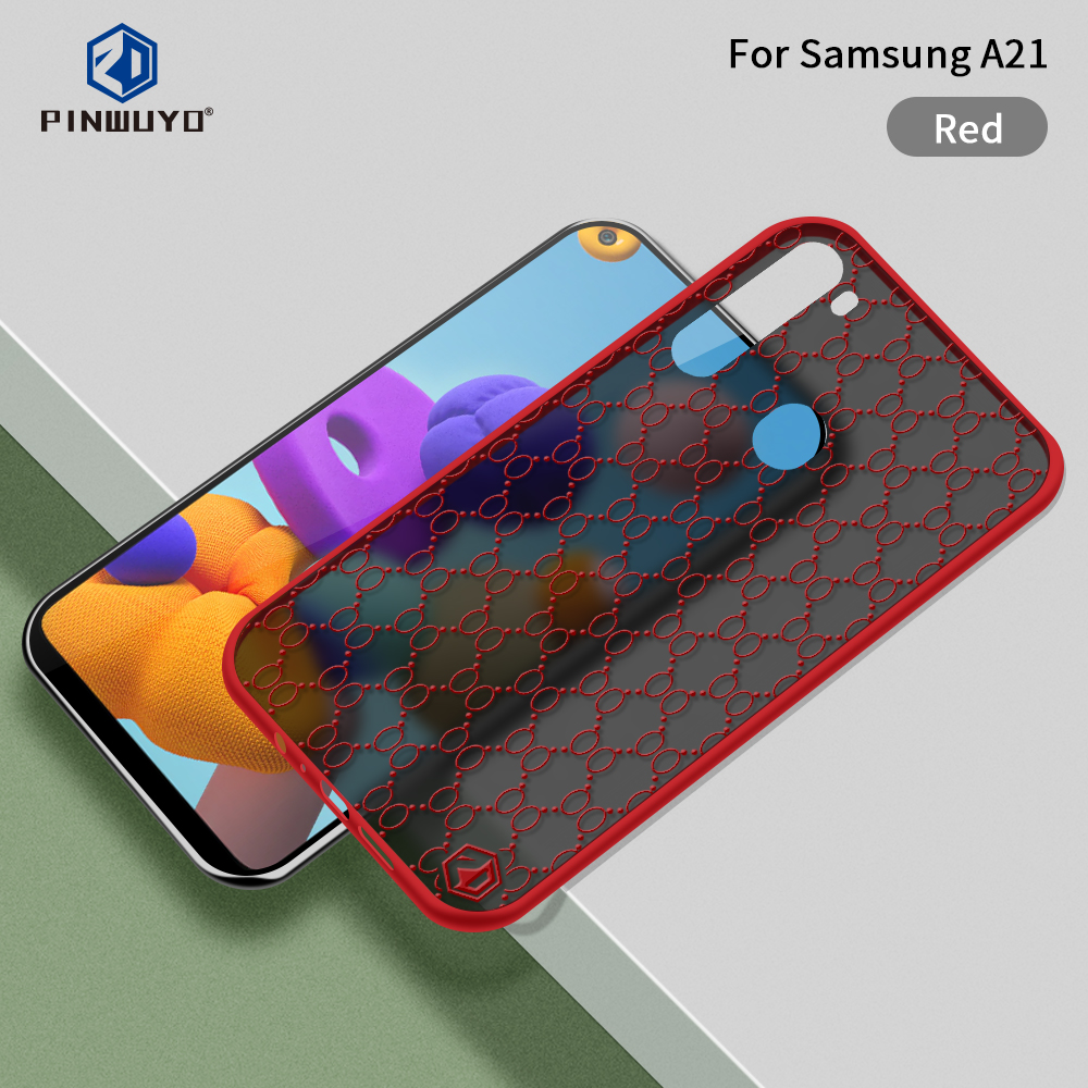 Pinwuyo Pin Dun Série II Caixa de Telefone TPU à Prova de Choque Para Samsung Galaxy A21 - Azul