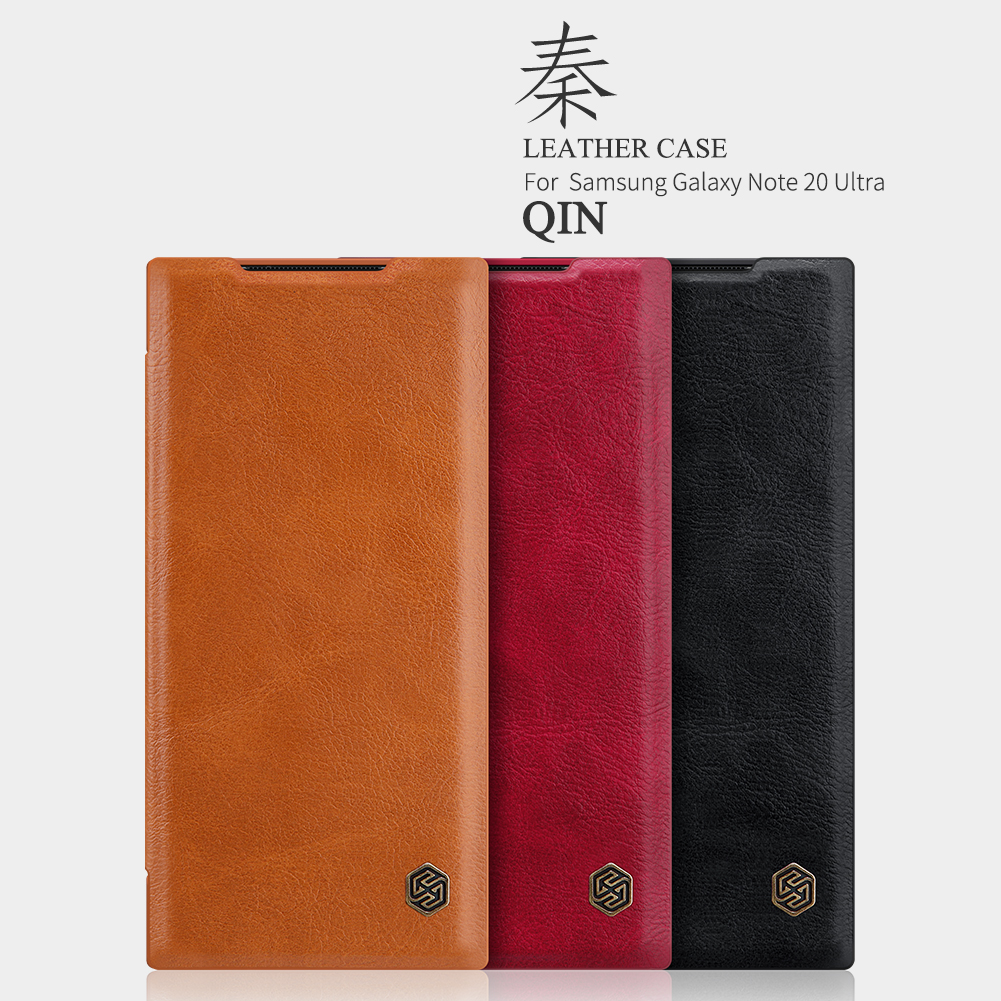 Nillkin Qin Série Unique Coque En Cuir Pour Samsung Galaxy Note20 Ultra / Note20 Ultra 5G- Noir