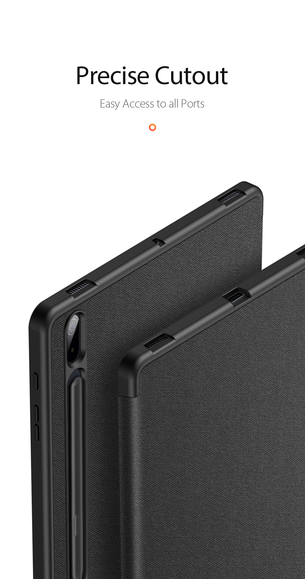 Dux Ducis Domo-serie Tri-fold Stand Leder Smart Hülle Mit Stifthalter Und Stiftständer Für Samsung Galaxy Tab S7 Plus/S7 fe - Schwarz