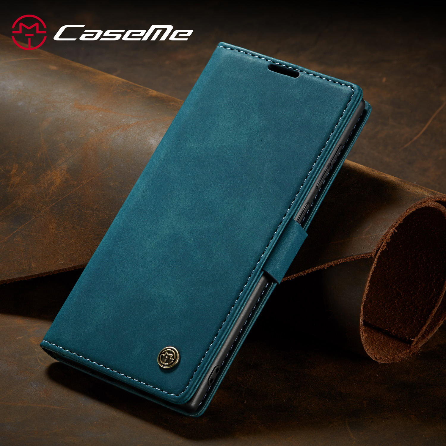 Caseme 013 Série Simplicity Auto-absorbed le Cuir Shell Portefeuille Pour Samsung Galaxy Note20 / Note20 5G - Brun