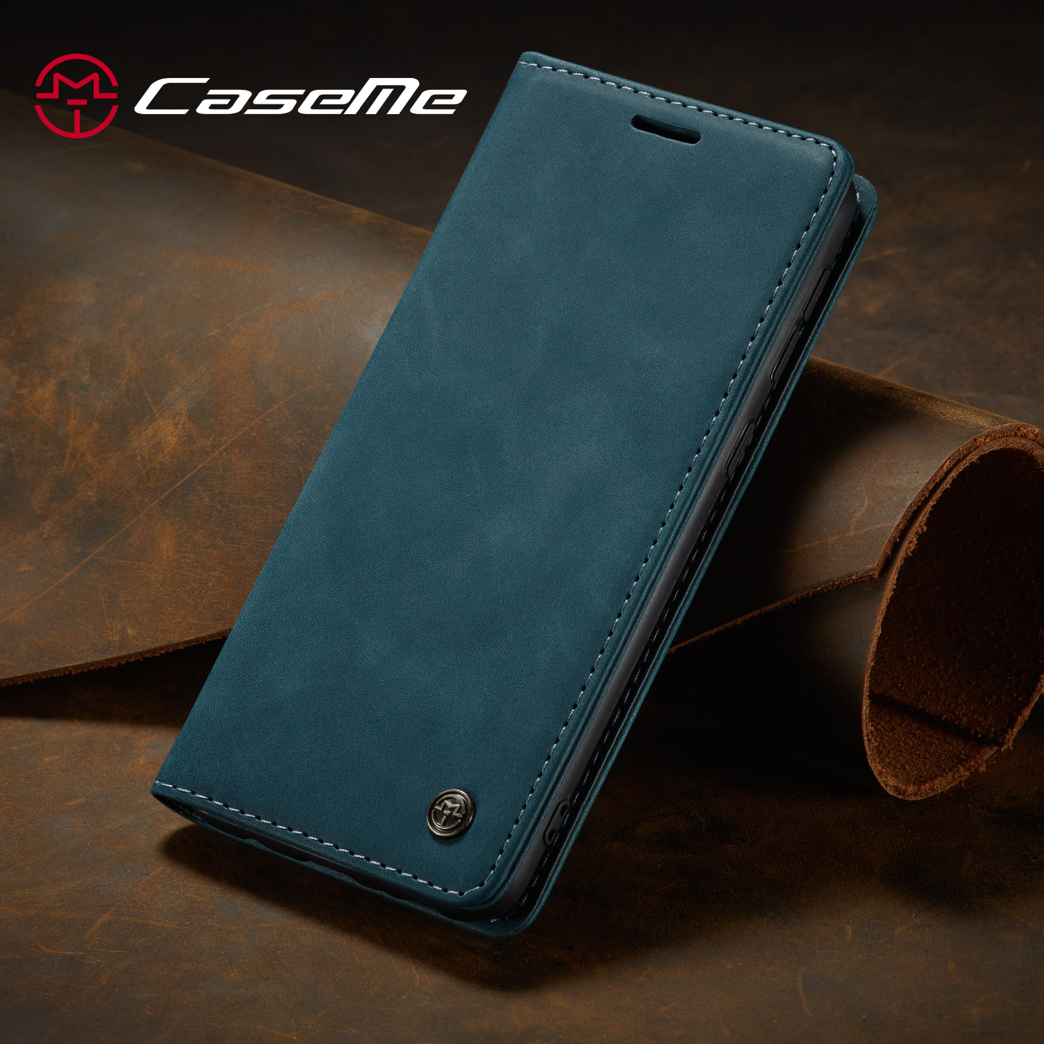 CASEME 013 Serio Auto Absorvido Caixa de Carteira de Capa de Couro Para Samsung Galaxy M30/a40s - Preto