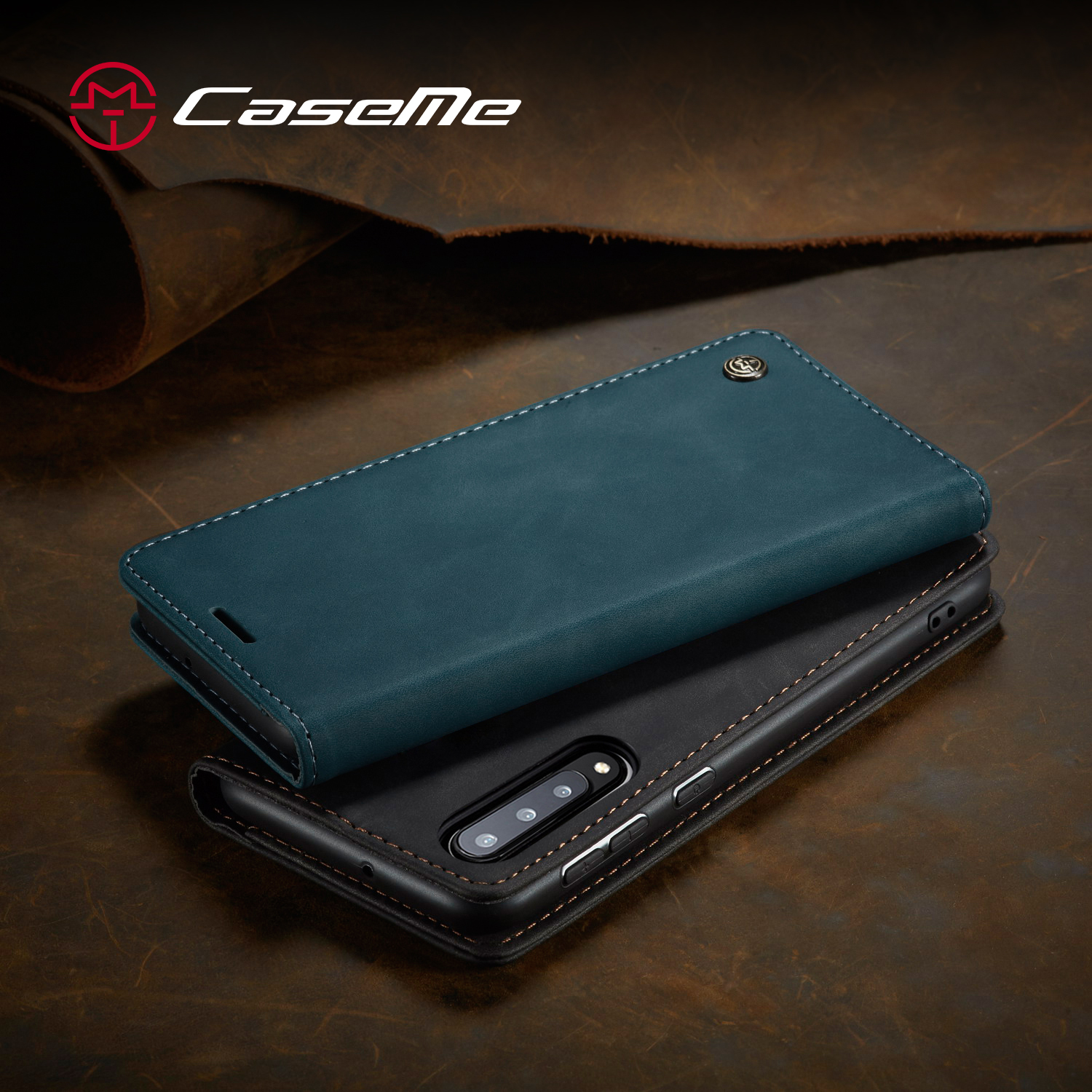 CASEME 013 Série Auto-absorvido Caixa da Carteira de Couro Flip Para Samsung Galaxy A70s - Preto