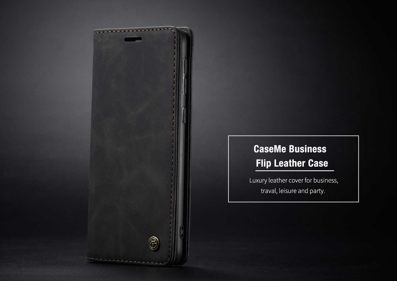 Caseme 013 Série Auto-absorbed le Boîtier de Portefeuille en Cuir Pour Samsung Galaxy A70s - le Noir