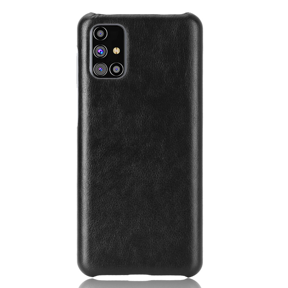 Litchi Skin Leather Coated PC Phone Case for Samsung Galaxy M31s - Black-2