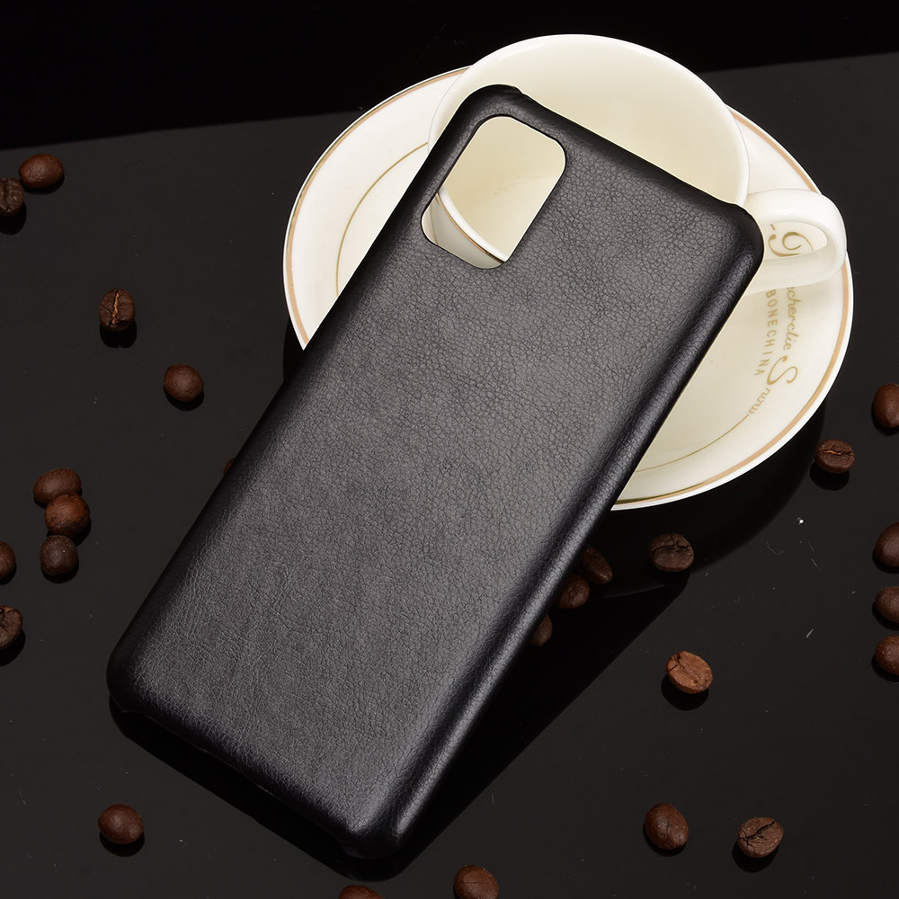 Litchi Skin Leather Coated PC Phone Case for Samsung Galaxy M31s - Black-5