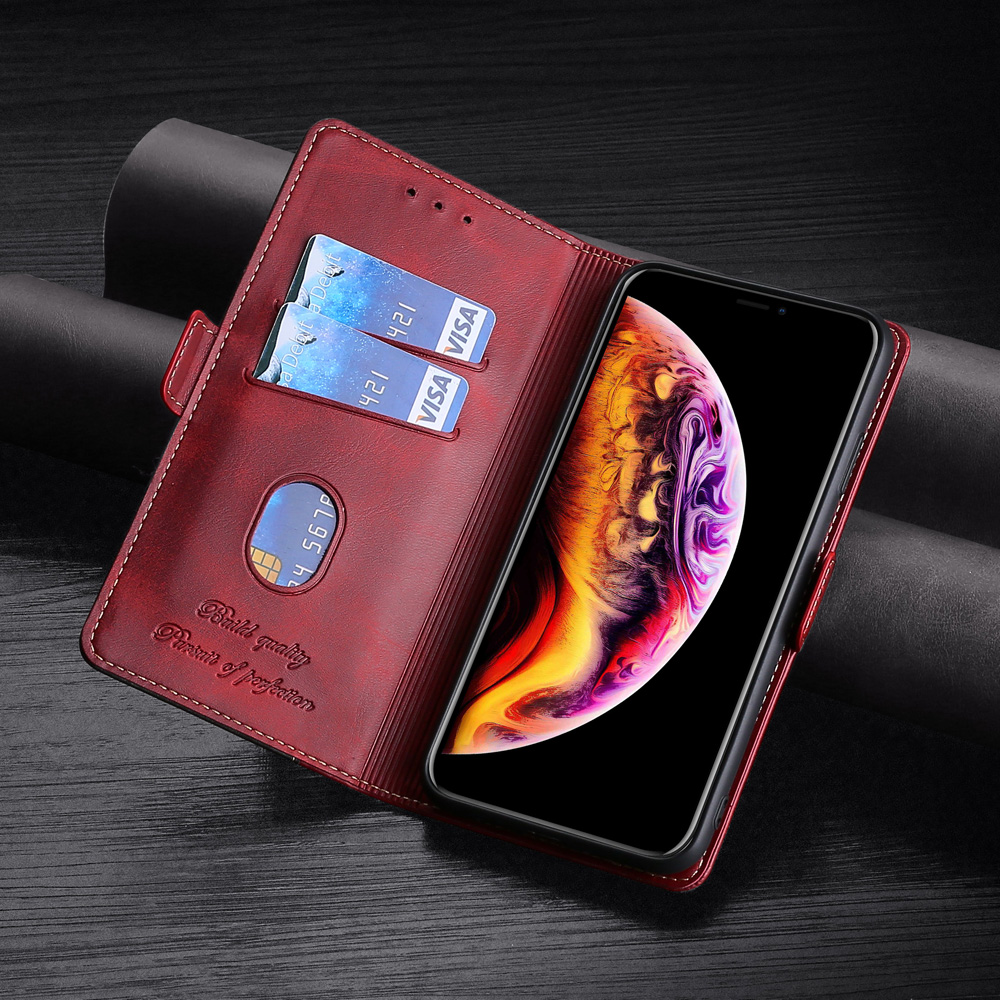 Contrast-Color Leather Wallet Phone Cover Case with Side Buckle for Samsung Galaxy S20 FE/S20 Fan Edition/S20 FE 5G/S20 Fan Edition 5G/S20 Lite - Light Brown/Brown-3