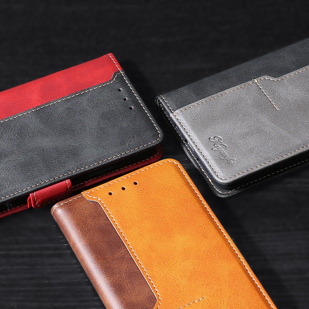 Contrast-Color Leather Wallet Phone Cover Case with Side Buckle for Samsung Galaxy S20 FE/S20 Fan Edition/S20 FE 5G/S20 Fan Edition 5G/S20 Lite - Light Brown/Brown-5