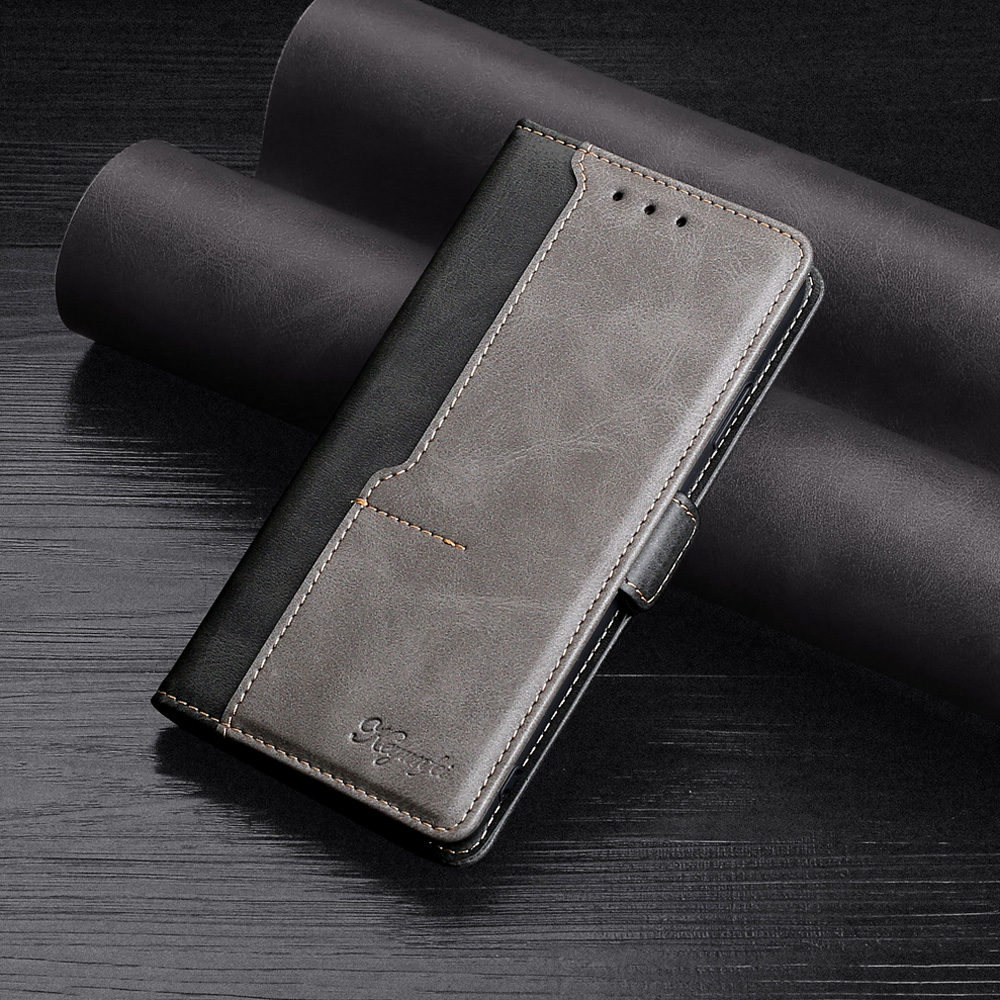 Contrast-Color Leather Wallet Phone Cover Case with Side Buckle for Samsung Galaxy S20 FE/S20 Fan Edition/S20 FE 5G/S20 Fan Edition 5G/S20 Lite - Light Brown/Brown-7