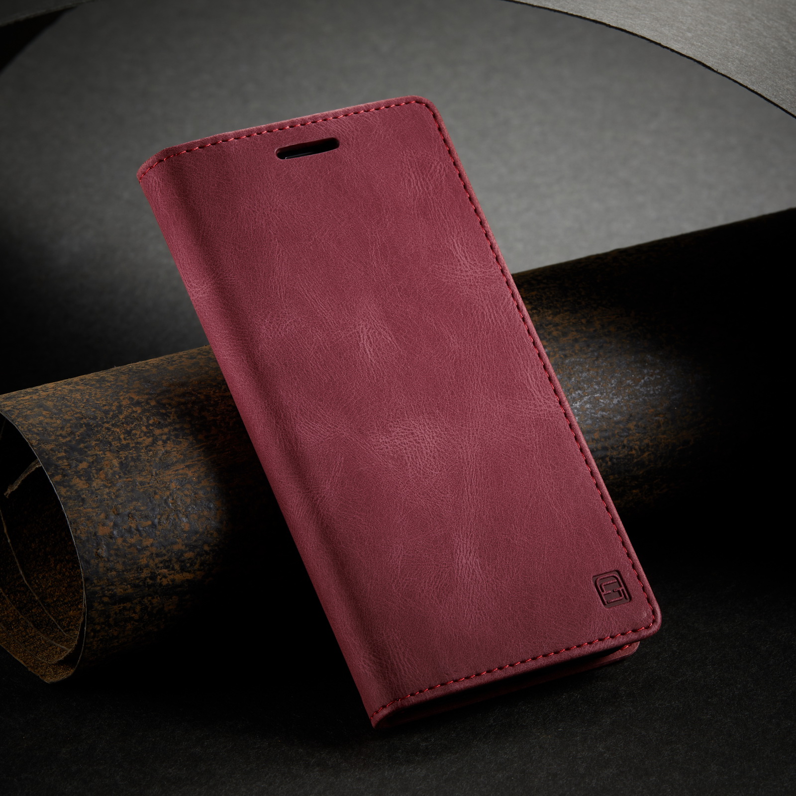 Autspace Серии A01 Серия RFID Blocking Wallet Retro Matte Leather Phone Case Для Iphone 11 6,1 Дюйма - Синий