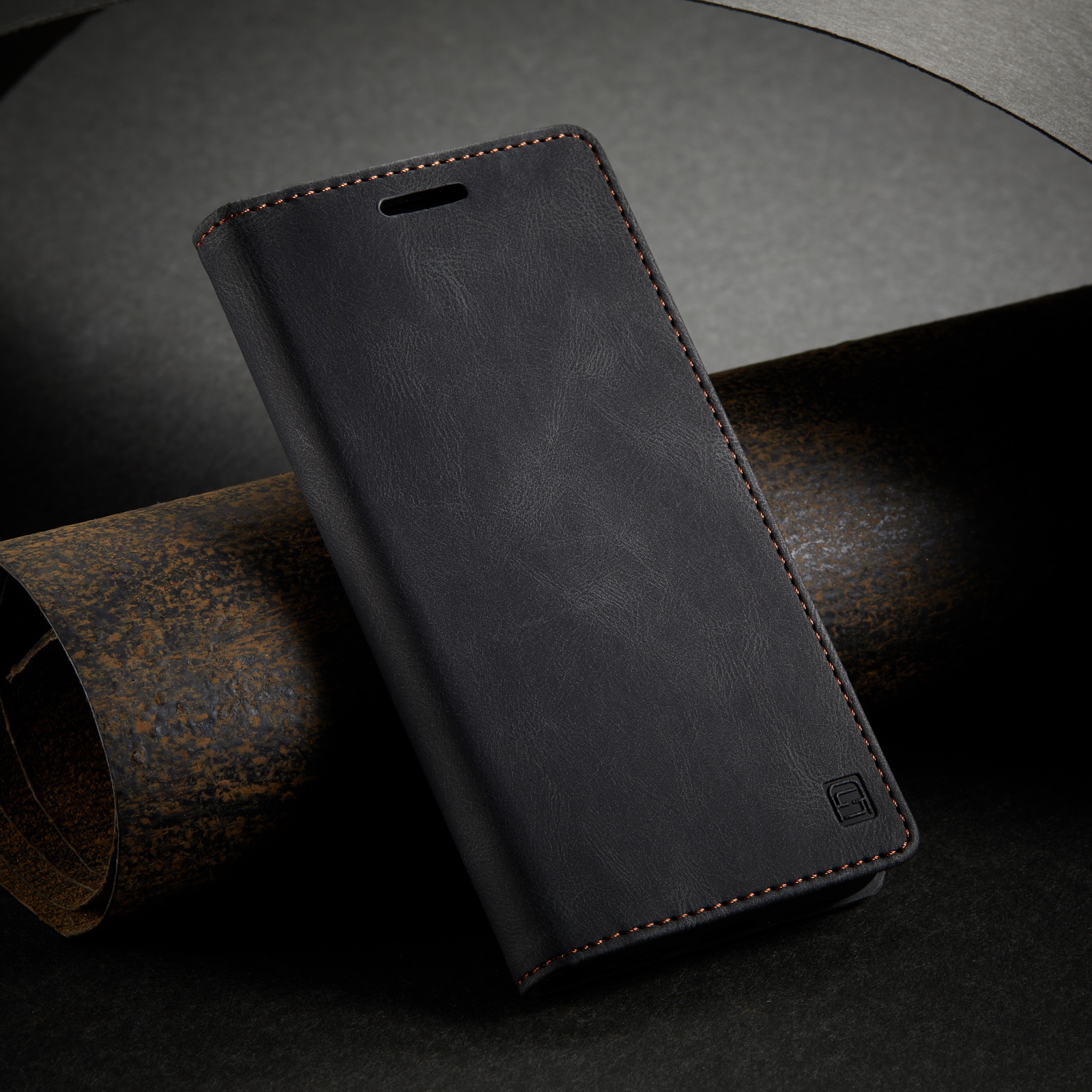 Autspace Серии A01 Серия RFID Blocking Wallet Retro Matte Leather Phone Case Для Iphone 11 6,1 Дюйма - Синий